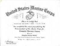 USMC Certificate